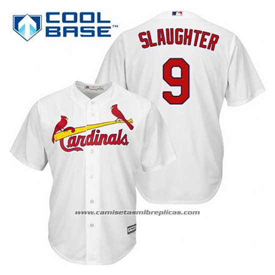 Camiseta Beisbol Hombre St. Louis Cardinals Enos Slaughter 9 Blanco Primera Cool Base